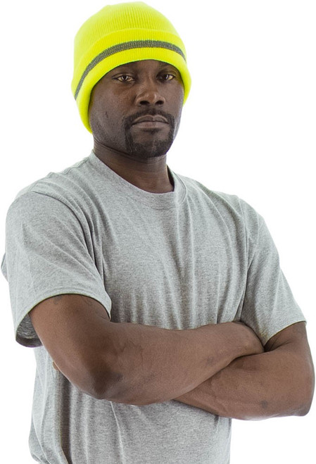 Majestic Glove 75-8201 High Visibility Beanie with Reflective Striping