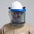 OEL AFW040-CLEAR Blue Brim, White Hard Hat, Clear Faceshield 12 Cal/cm2 Headgear Kit