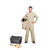 OEL AFW40L-NFC Navy 88/12 Premium Indura Cotton Blend 40 Cal/cm2 Standard Coverall Kit with Switchgear Hood