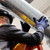 HexArmor 2074 Helix Blue Cuff/Black Palm HPPE/Steel and Fiberglass A6 Cut Level Cut-Resistant Gloves - 12 Pair