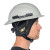 Wavecel 80-00-0036 Cold Weather Helmet Liner on worker with gray helmet on, side angle