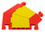 Checkers Safety CPT4X125-R-Y/O Yellow Lid/Orange Base Polyurethane 45 Degree Right Turn - Each