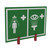 Hughes ES-BRAC-SIGN-H PVC White on Green Universal Pictogram Safety Shower & Eye/Face Wash Sign - Each