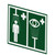 Hughes ES-SIGN PVC White on Green Universal Safety Shower & Eye/Face Wash Sign - Each