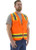 Majestic Glove 75-3222 100% Polyester Solid Back Surveyors Vest, orange