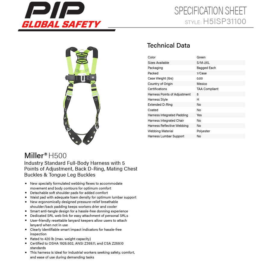 spec sheet