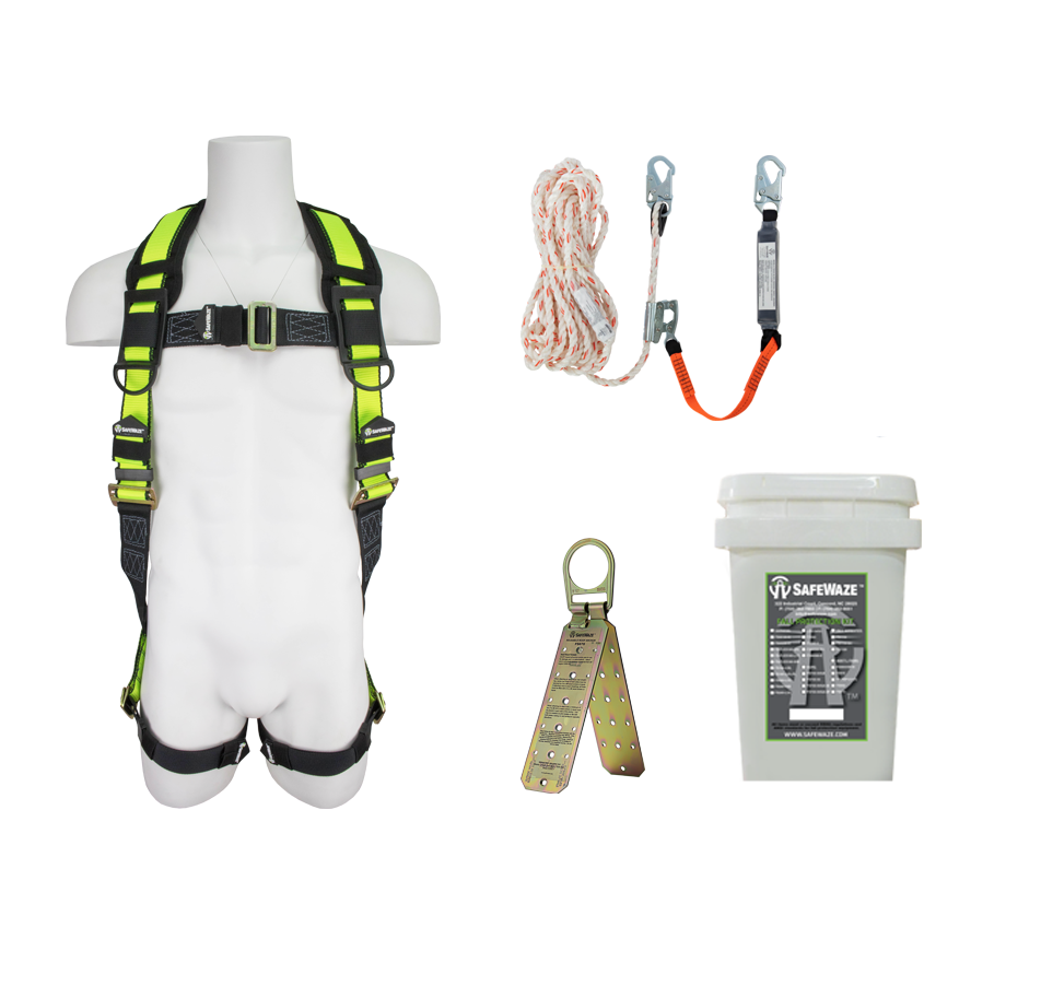 SAFEWAZE FSROOFX Fall Protection Harness Kit Western Safety