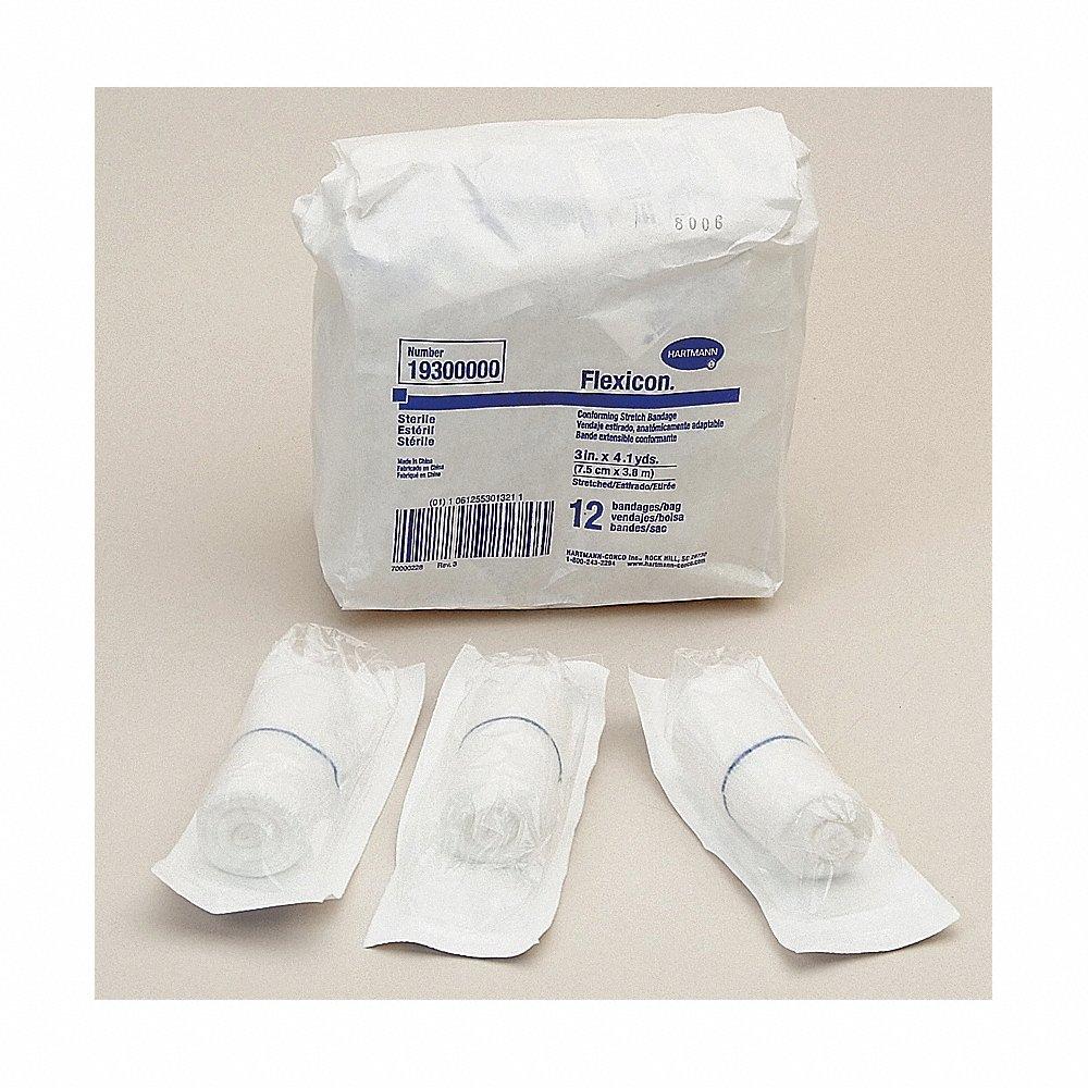 Honeywell 041930 Flexicon Gauze Bandage, White 12/Bag Western Safety