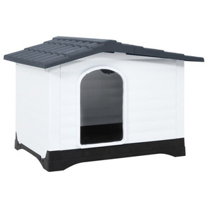 Dog House Grey, White, Black Polypropylene Small A949-152230