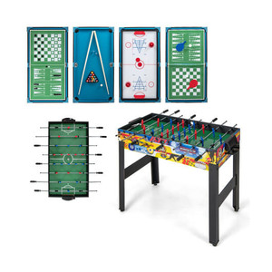 12-in-1 Combo Game Table Set with Foosball Air Hockey Pool Chess and Ping Pong - Color: Multicolor D681-UY10055