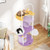 62 Inches Large Cat Tower with Metal Frame and Jumping Platforms-Purple B593-PV10246