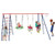 550 LBS 6-in-1 Patio Kids Swing Set with Climbing Net and Ladder-Green B593-NP11619