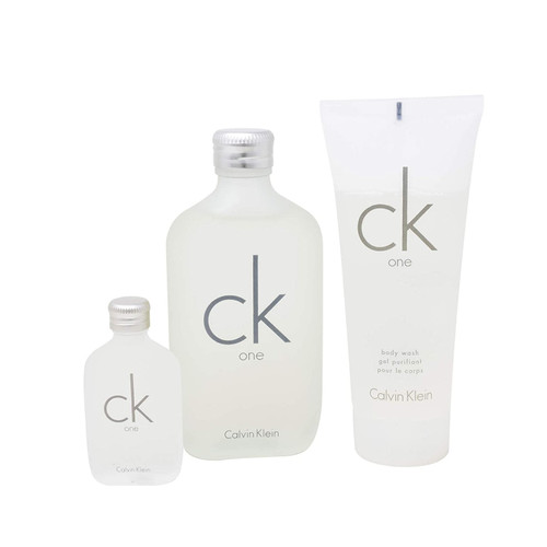 CK ONE 3 PCS SET: 3.4 EAU DE TOILETTE SPRAY + 0.5 OZ EAU DE TOILETTE + 3.4 BODY WASH (HARD BOX) CK ONE 3 PCS SET: 3.4 EAU DE TOILETTE SPRAY + 0.5 OZ EAU DE TOILETTE + 3.4 BODY WASH (HARD BOX)