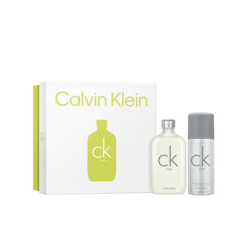 CALVIN KLEIN CK ONE 2 PCS SET: 3.4 EAU DE TOILETTE SPRAY + 5 OZ DEODORANT SPRAY