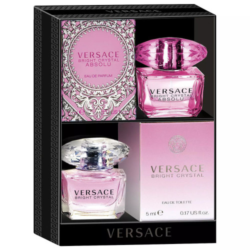 VERSACE BRIGHT CRYSTAL ABSOLU 2 PCS SET FOR WOMEN: BRIGHT CRYSTAL ABSOLU 0.17 EAU DE PARFUM SPRAY + BRIGHT CRYSTAL 0.17 EAU DE TOILETTE SPRAY
