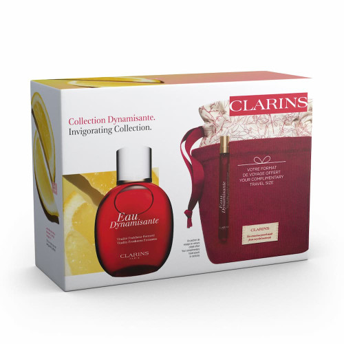 CLARINS EAU DYNAMISANTE 3 PCS SET: 3.4 SPRAY + 0.33 SPRAY + BAG