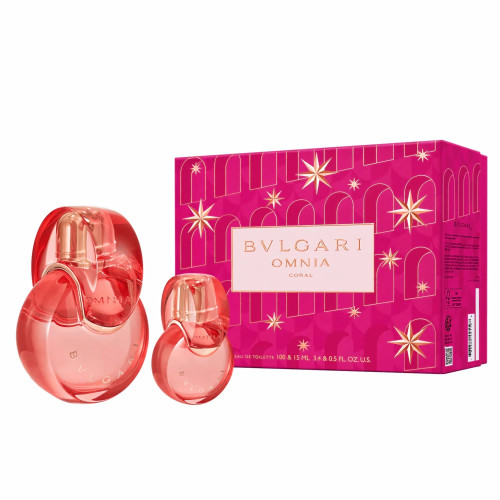 BVLGARI OMNIA CORAL 2PC SET: 3.4 EAU DE TOILETTE SPRAY + 0.5 EAU DE TOILETTE SPRAY