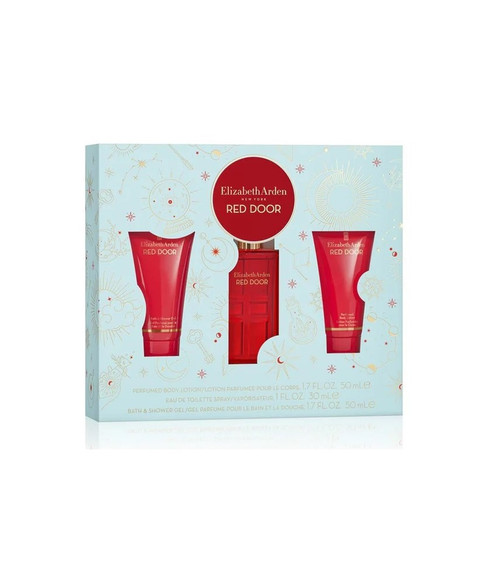 RED DOOR 3 PCS SET FOR WOMEN: 1 OZ EAU DE TOILETTE SPRAY + 1.7 BODY LOTION + 1.7 SHOWER GEL