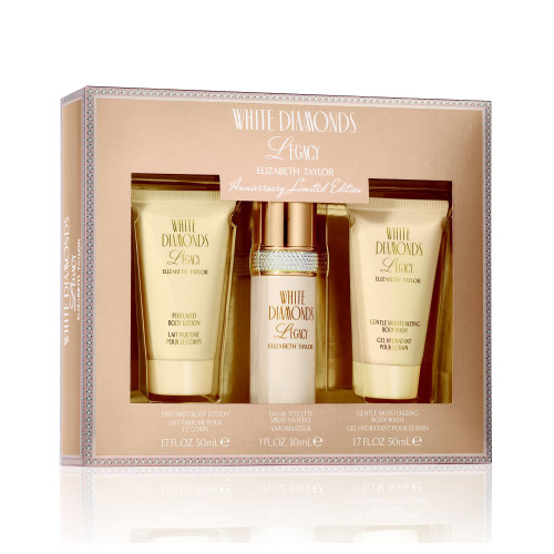 WHITE DIAMONDS LEGACY 3 PCS SET FOR WOMEN: 1 OZ EAU DE TOILETTE SPRAY+ 1.7 BODY WASH + 1.7 BODY LOTION 