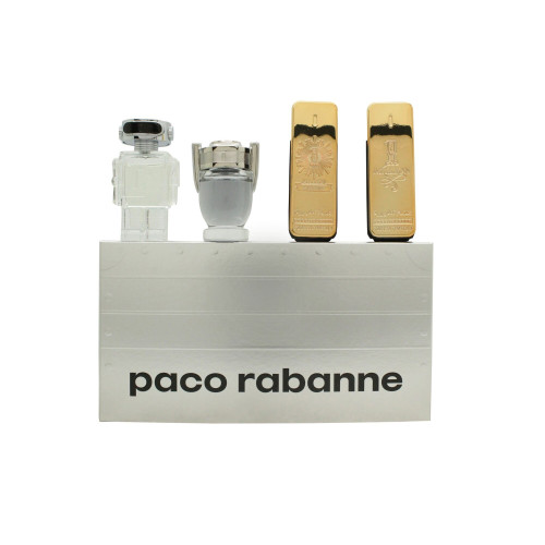 PACO RABANNE 4 PCS MINI SET FOR MEN: ONE MILLION 0.17 EAU DE TOILETTE + ONE MILLION 0.17 PARFUM + INVICTUS 0.17 EAU DE TOILETTE + PHANTOM 0.17 EAU DE TOILETTE