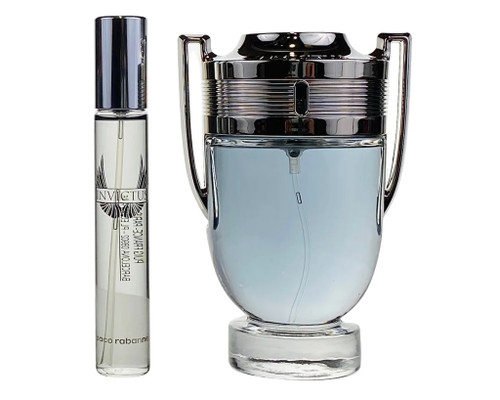 PACO RABANNE INVICTUS 2 PCS SET FOR MEN: 3.4 EAU DE TOILETTE SPRAY + 0.34 EAU DE TOILETTE SPRAY