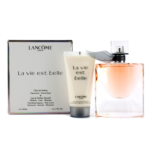 LANCOME LA VIE EST BELLE 2 PIECES SET: 1.7 EAU DE PARFUM SPRAY + 1.7 BODY LOTION