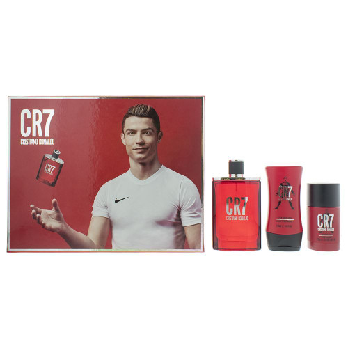 CRISTIANO RONALDO CR7 3 PCS SET FOR MEN: 3.4 EAU DE TOILETTE SPRAY + 2.5 DEODORANT STICK + 3.4 AFTER SHAVE BALM