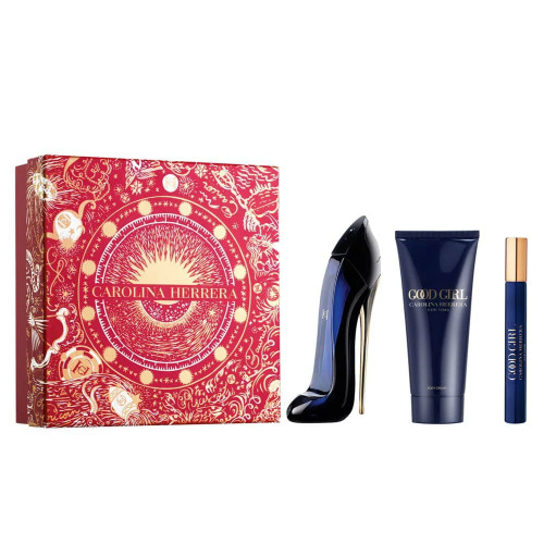 CAROLINA HERRERA GOOD GIRL 3 PCS SET: 2.7 EAU DE PARFUM SPRAY + 3.4 BODY LOTION + 0.34 EAU DE PARFUM SPRAY