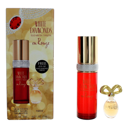 WHITE DIAMONDS EN ROUGE 2 PCS SET FOR WOMEN: 1 OZ EAU DE TOILETTE SPRAY + 0.2 PARFUM