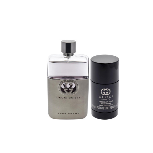 GUCCI GUILTY POUR HOMME 2 PCS SET: 3 OZ EAU DE TOILETTE SPRAY + 2.5 DEODORANT STICK