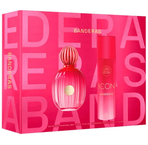 ANTONIO BANDERAS THE ICON 2 PCS SET FOR WOMEN: 3.4 EAU DE PARFUM SPRAY + 5.1 DEODORANT SPRAY ANTONIO BANDERAS THE ICON 2 PCS SET FOR WOMEN: 3.4 EAU DE PARFUM SPRAY + 5.1 DEODORANT SPRAY
