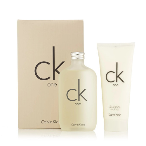 CK ONE 2 PCS SET: 6.7 EAU DE TOILETTE SPRAY + 6.7 SKIN MOISTURIZER