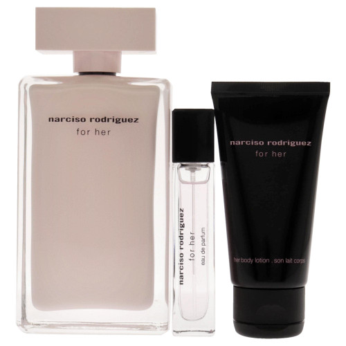 NARCISO RODRIGUEZ 3 PCS SET FOR WOMEN: 3.3 EAU DE PARFUM SPRAY + 1.6 BODY LOTION + 0.33 EAU DE PARFUM SPRAY NARCISO RODRIGUEZ 3 PCS SET FOR WOMEN: 3.3 EAU DE PARFUM SPRAY + 1.6 BODY LOTION + 0.33 EAU DE PARFUM SPRAY
