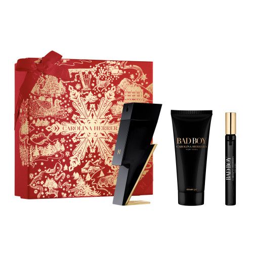 CAROLINA HERRERA BAD BOY 3 PCS SET: 3.4 EAU DE TOILETTE SPRAY + 0.34 EAU DE TOILETTE SPRAY + 3.4 SHOWER GEL. CAROLINA HERRERA BAD BOY 3 PCS SET: 3.4 EAU DE TOILETTE SPRAY + 0.34 EAU DE TOILETTE SPRAY + 3.4 SHOWER GEL.