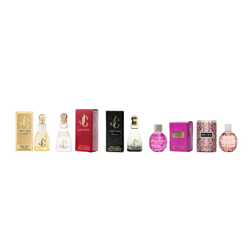 JIMMY CHOO 5 PCS MINI SET FOR WOMEN: I WANT CHOO 4.5 ML PARFUM + ROSE PASSION 4.5 ML EAU DE PARFUM + I WANT CHOO FOREVER 4.5 ML EAU DE PARFUM + 4.5 ML EAU DE PARFUM + I WANT CHOO 4.5 ML EAU DE PARFUM JIMMY CHOO 5 PCS MINI SET FOR WOMEN: I WANT CHOO 4.5 ML PARFUM + ROSE PASSION 4.5 ML EAU DE PARFUM + I WANT CHOO FOREVER 4.5 ML EAU DE PARFUM + 4.5 ML EAU DE PARFUM + I WANT CHOO 4.5 ML EAU DE PARFUM