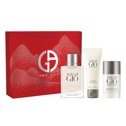 ACQUA DI GIO 3 PCS SET FOR MEN: 3.3 EAU DE TOILETTE SPRAY + 2.5 BODY SHAMPOO + 2.6 DEODORANT STICK ACQUA DI GIO 3 PCS SET FOR MEN: 3.3 EAU DE TOILETTE SPRAY + 2.5 BODY SHAMPOO + 2.6 DEODORANT STICK