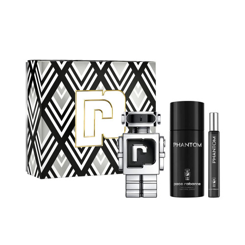 PACO RABANNE PHANTOM 3 PCS SET FOR MEN: 3.4 EAU DE TOILETTE SPRAY + 5 OZ DEODORANT SPRAY + 0.34 EAU DE TOILETTE SPRAY PACO RABANNE PHANTOM 3 PCS SET FOR MEN: 3.4 EAU DE TOILETTE SPRAY + 5 OZ DEODORANT SPRAY + 0.34 EAU DE TOILETTE SPRAY