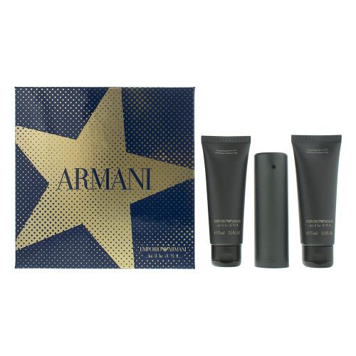 ARMANI EMPORIO 3 PCS SET FOR MEN: 1.7 EAU DE TOILETTE SPRAY + 2.5 SHOWER GEL + 2.5 SHOWER GEL (HARD BOX)