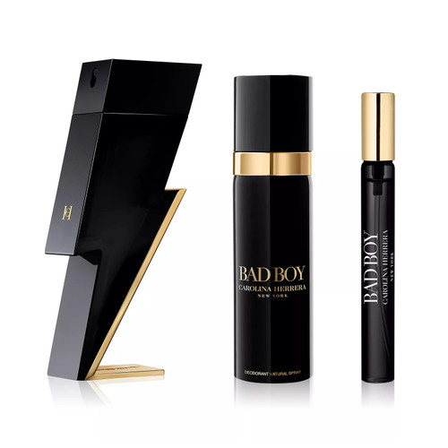CAROLINA HERRERA BAD BOY 3 PCS SET FOR MEN: 3.4 EAU DE TOILETTE SPRAY + 0.34 EAU DE TOILETTE SPRAY + 3.4 DEODORANT SPRAY CAROLINA HERRERA BAD BOY 3 PCS SET FOR MEN: 3.4 EAU DE TOILETTE SPRAY + 0.34 EAU DE TOILETTE SPRAY + 3.4 DEODORANT SPRAY