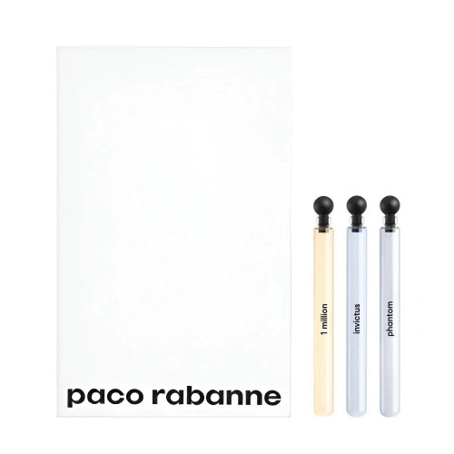 PACO RABANNE 3 * 4 ML EAU DE TOILETTE MINI SET FOR MEN: 1 MILLION + INVICTUS + PHANTOM