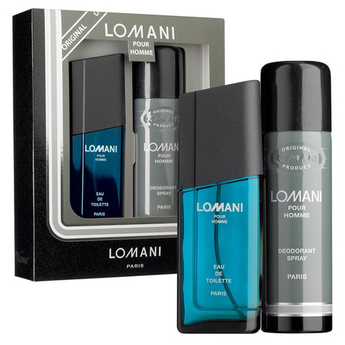 LOMANI 2 PCS SET FOR MEN: 3.4 EAU DE TOILETTE SPRAY + DEODORANT SPRAY (WINDOW BOX) LOMANI 2 PCS SET FOR MEN: 3.4 EAU DE TOILETTE SPRAY + DEODORANT SPRAY (WINDOW BOX)