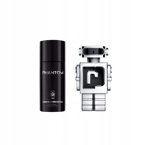 PACO RABANNE PHANTOM 2 PCS SET: 3.4 EAU DE TOILETTE SPRAY + 5.1 DEODORANT SPRAY (METAL BOX)