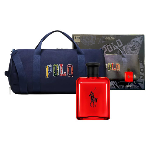 POLO RED 2 PCS SET FOR MEN: 4.2 EAU DE TOILETTE SPRAY + DUFFLE BAG