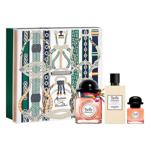 HERMES TWILLY D'HERMES 3 PCS SET FOR WOMEN: 2.87 EAU DE PARFUM SPRAY + 0.25 EAU DE PARFUM + 2.7 BODY LOTION HERMES TWILLY D'HERMES 3 PCS SET FOR WOMEN: 2.87 EAU DE PARFUM SPRAY + 0.25 EAU DE PARFUM + 2.7 BODY LOTION