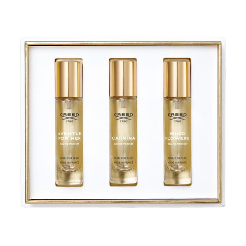CREED 3 * 0.33 EAU DE PARFUM SPRAY SET FOR WOMEN: AVENTUS FOR HER + CARMINA + WIND FLOWERS