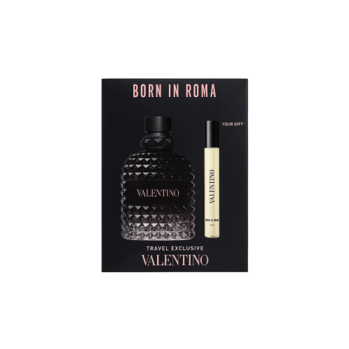 VALENTINO UOMO BORN IN ROMA 2 PCS SET FOR MEN: 3.4 EAU DE TOILETTE SPRAY + 0.33 EAU DE TOILETTE SPRAY
