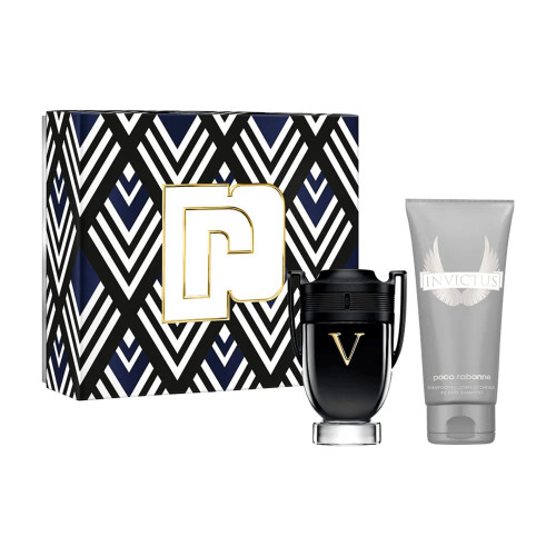 PACO RABANNE INVICTUS VICTORY 2 PCS SET FOR MEN: 1.7 EAU DE PARFUM SPRAY EXTREME + 3.4 ALL OVER SHAMPOO