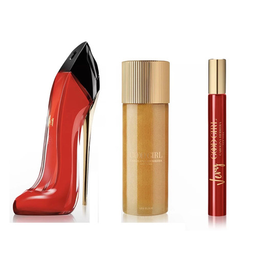 CAROLINA HERRERA VERY GOOD GIRL 3 PCS SET: 2.7 EAU DE PARFUM SPRAY + 0.33 OZ EAU DE PARFUM SPRAY + 3.4 BODY OIL CAROLINA HERRERA VERY GOOD GIRL 3 PCS SET: 2.7 EAU DE PARFUM SPRAY + 0.33 OZ EAU DE PARFUM SPRAY + 3.4 BODY OIL
