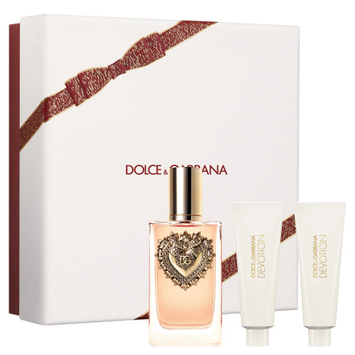 DOLCE & GABBANA DEVOTION 3 PCS SET FOR WOMEN: 3.3 EAU DE PARFUM SPRAY + 1.7 SHOWER GEL + 1.7 BODY LOTION.