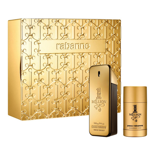 PACO RABANNE ONE MILLION 2 PCS SET FOR MEN: 3.4 EAU DE TOILETTE SPRAY + 2.3 DEODORANT STICK..